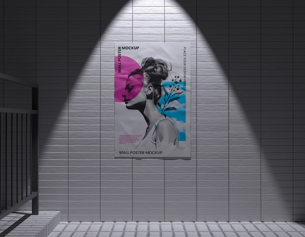 PSD wall poster mockup design