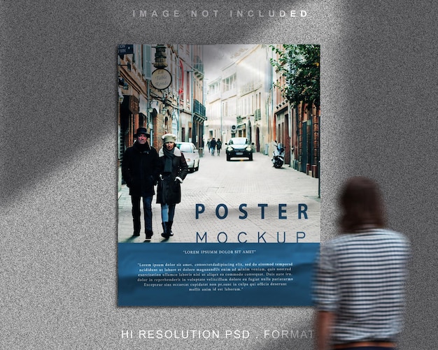 PSD wall poster mockup vector