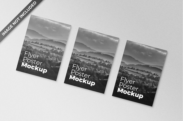 Mockup di poster da parete con ombra