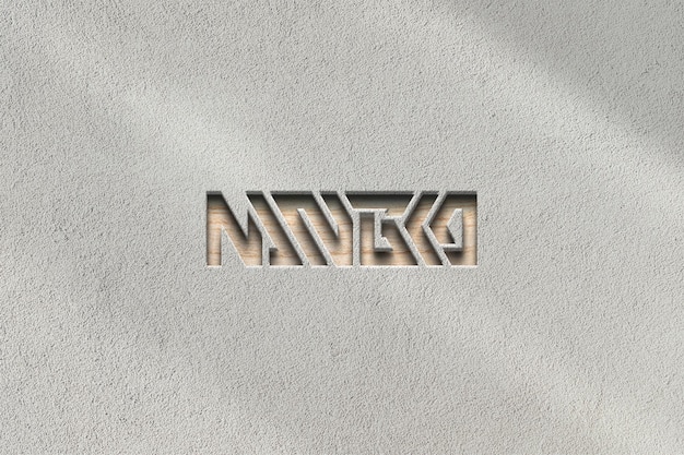 Макет стены psd логотип