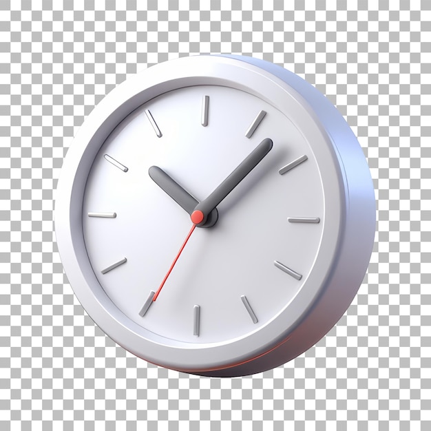 Wall Round Clock 3D Icon Glossy Minimal Emoji Style Isolated PNG object