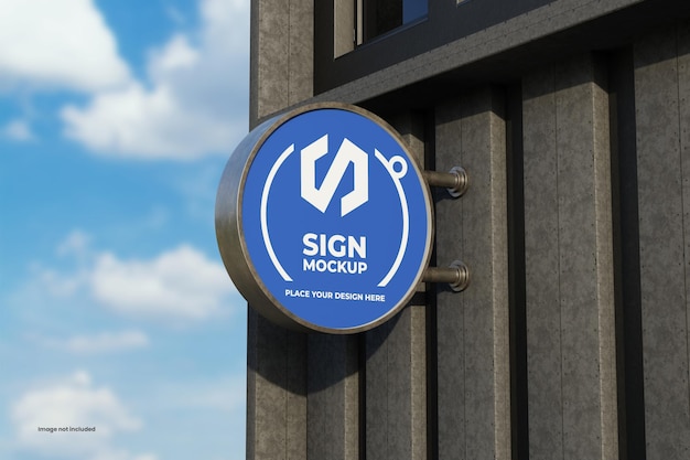 Wall sign mockup