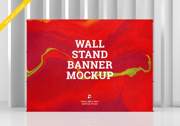 PSD wall stand banner mockup. template psd.