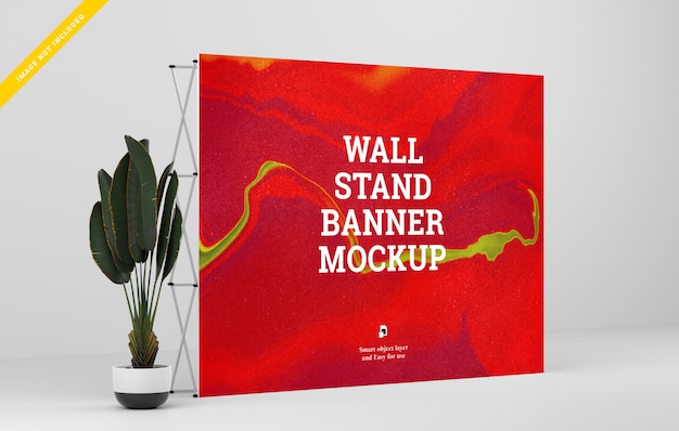 Wall Stand Banner Mockup.