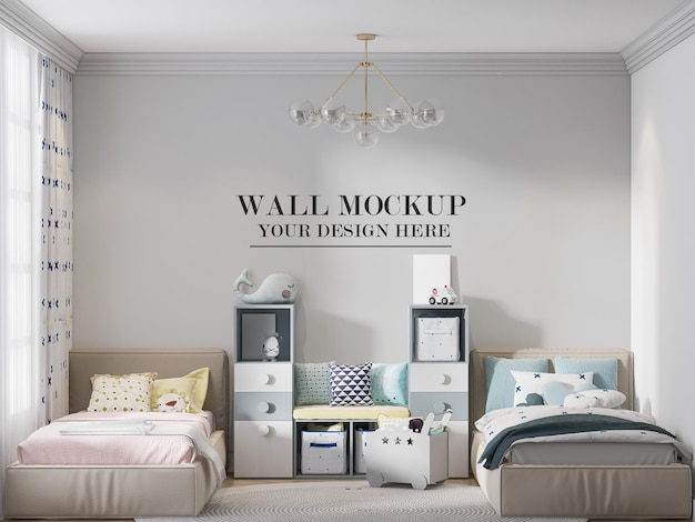 Wall template for your textures in twin bedroom