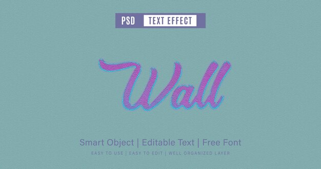 PSD wall text style effect psd file