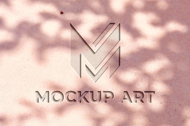 Mockup premium effetto logo texture parete