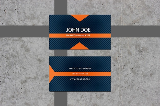 Wall visiting card mockup