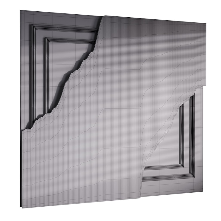 PSD a wall with a crack in it and a window in the middle