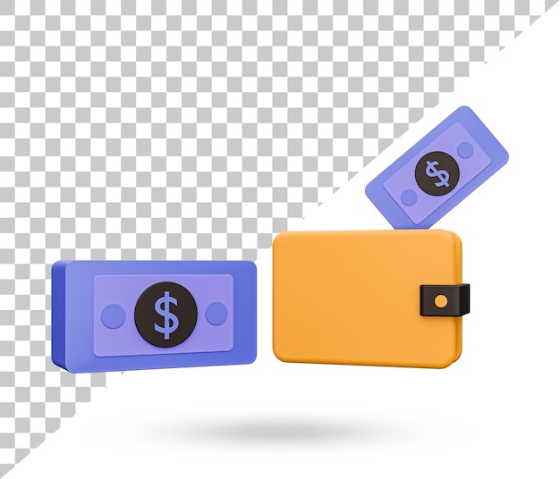Icona del portafoglio e della banconota concetto di risparmio di denaro concetto dell'icona del rimborso e del rimborso del denaro segno del portafoglio