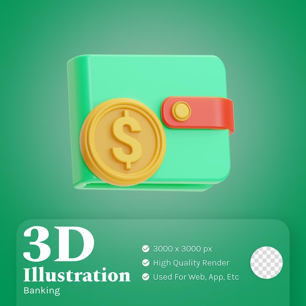 財布イラスト3d