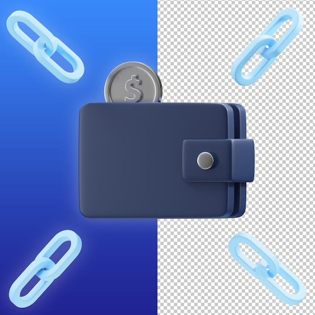 Wallet security 3d illustration