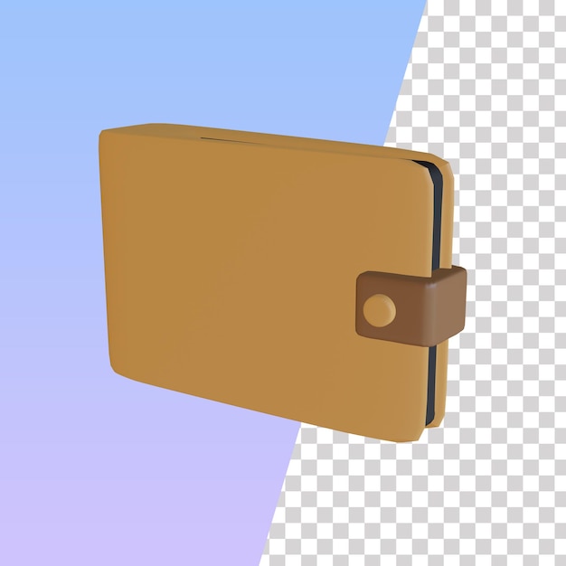 Wallet with coins 3d illustration