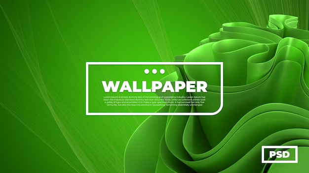 Wallpaper bureaublad abstract 3d groen kleur