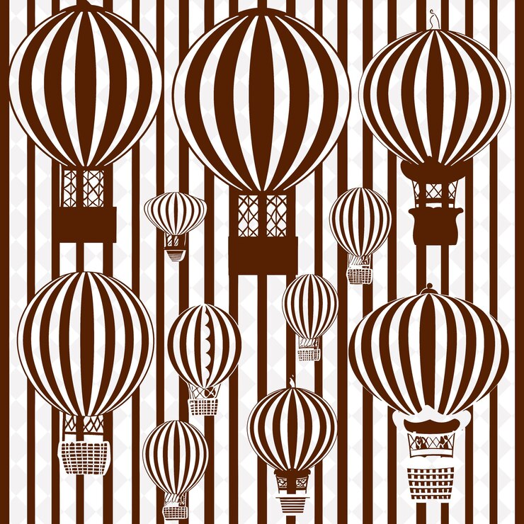 PSD a wallpaper design with a design that says quot hot air balloon quot on it