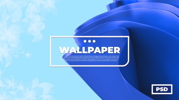 PSD sfondo desktop astratto 3d colore blu