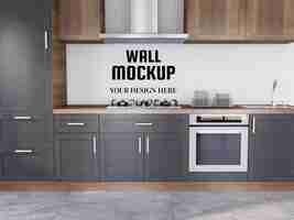 PSD wallpaper mockup nella cucina moderna