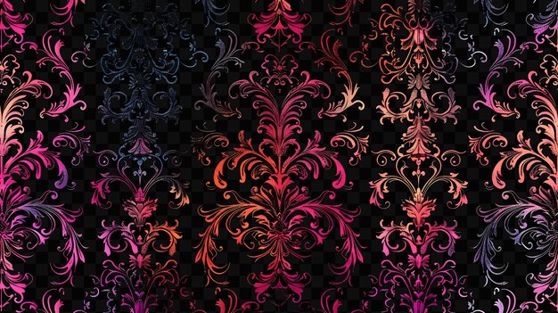 PSD a wallpaper with a black background with a floral pattern