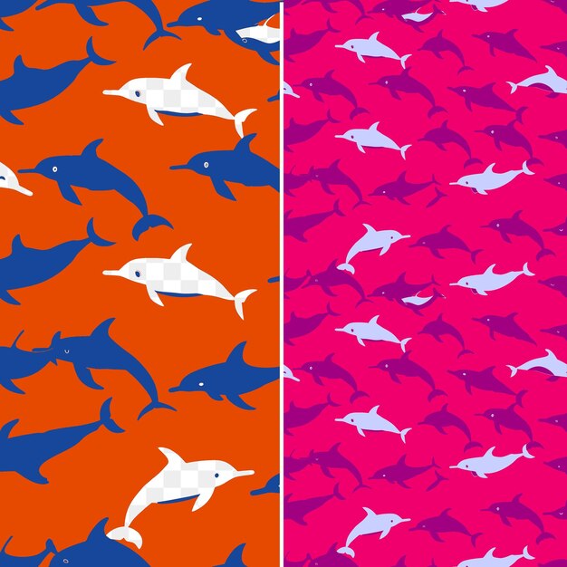 PSD a wallpaper with dolphins and sharks in the middle