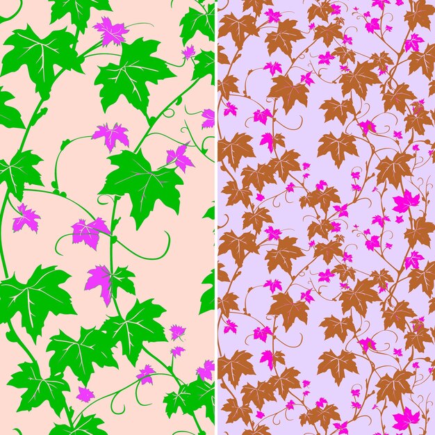 PSD a wallpaper with purple flowers and leaves