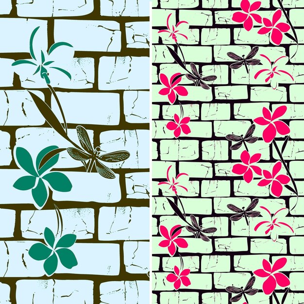 The wallpapers in pink and green are from the collection of the year 2010