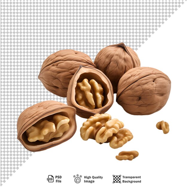 투명한 배경에 고립된 Walnuts