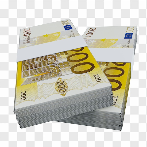 PSD waluta unii europejskiej euro 100: stos banknotów europejskich eur