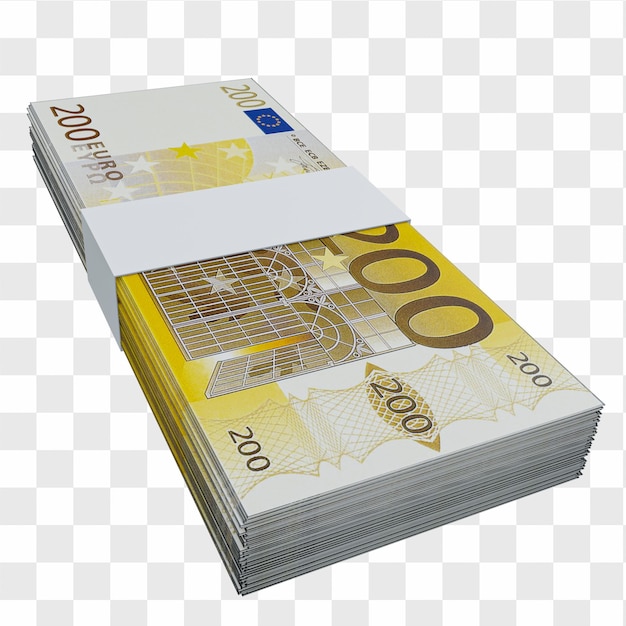 PSD waluta unii europejskiej euro 100: stos banknotów europejskich eur