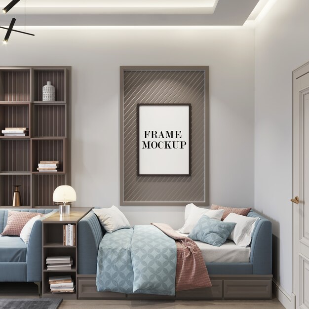 Wandframe mockup in modern interieur