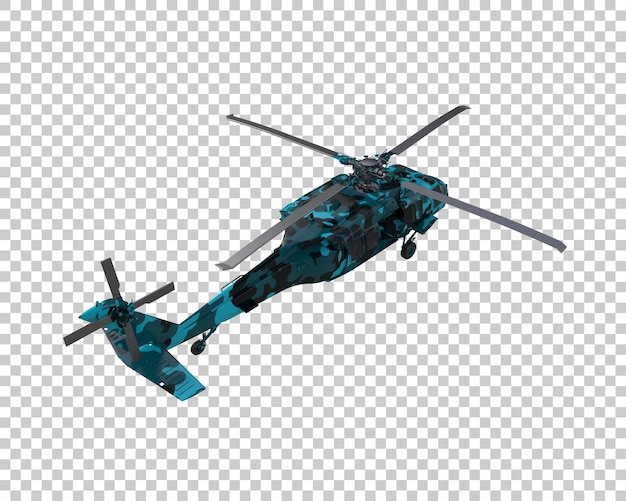 PSD war helicopter isolated on background 3d rendering illustration