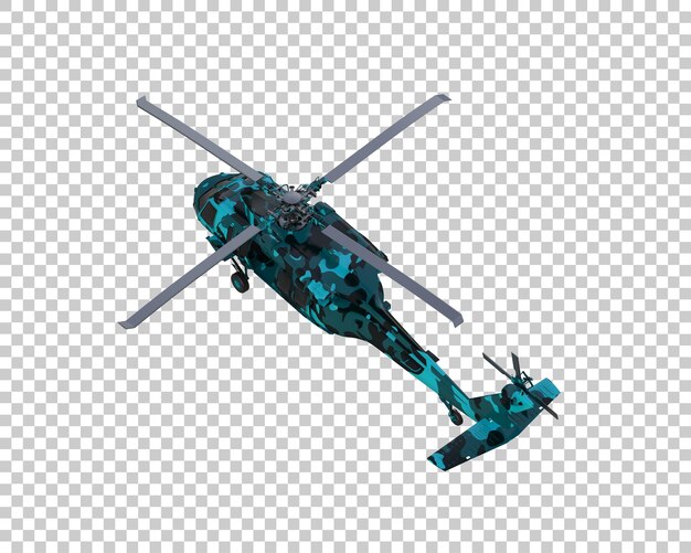 PSD war helicopter isolated on background 3d rendering illustration
