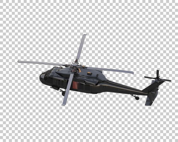 PSD военный вертолет изолирован на фоне 3d-илюстрации