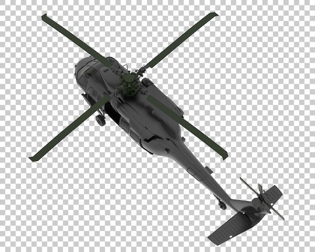 PSD war helicopter isolated on transparent background 3d rendering illustration