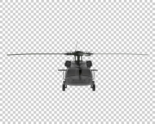 Elicottero da guerra su sfondo trasparente 3d rendering illustrazione