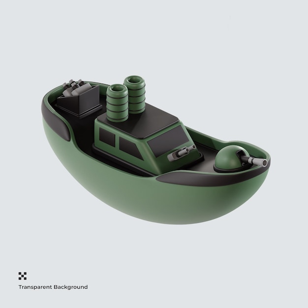 PSD war ship 3d illustration