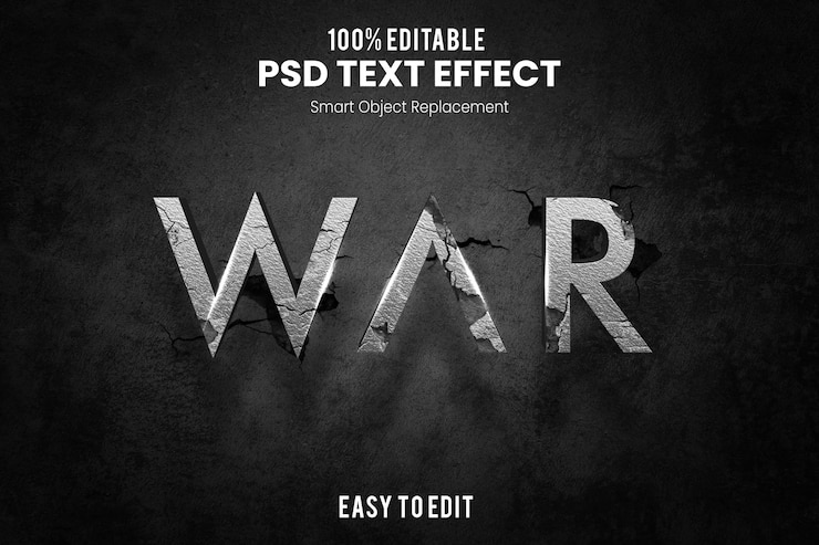 PSD эффект текста войны
