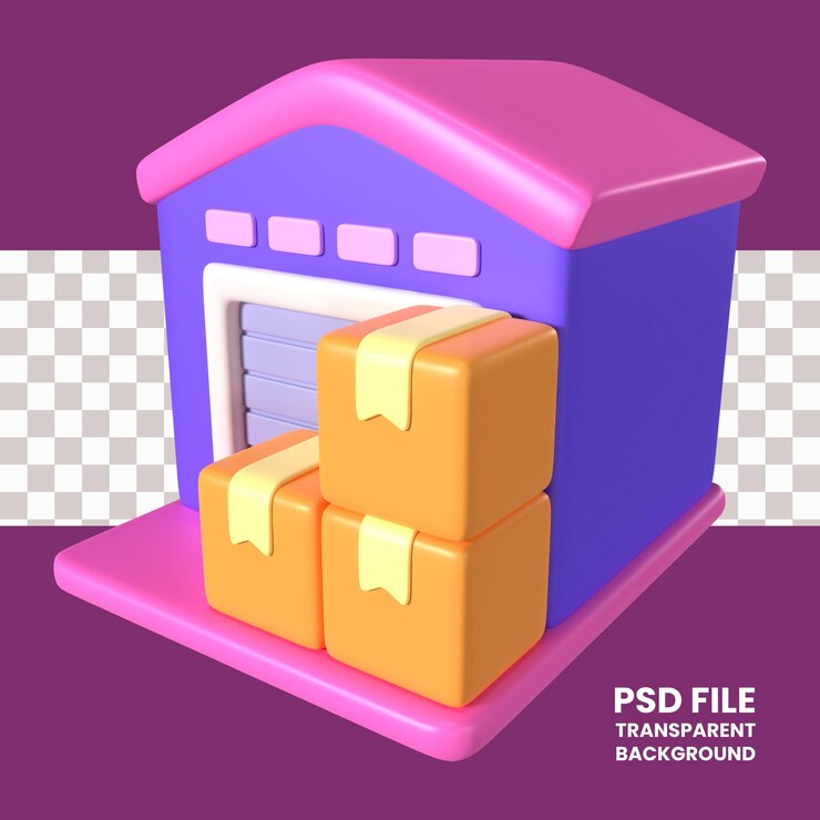 Склад 3D иллюстрации значок
