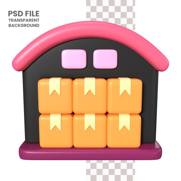 Warehouse 3d illustration icon