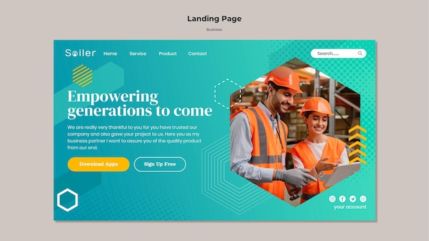 PSD warehouse business landing page