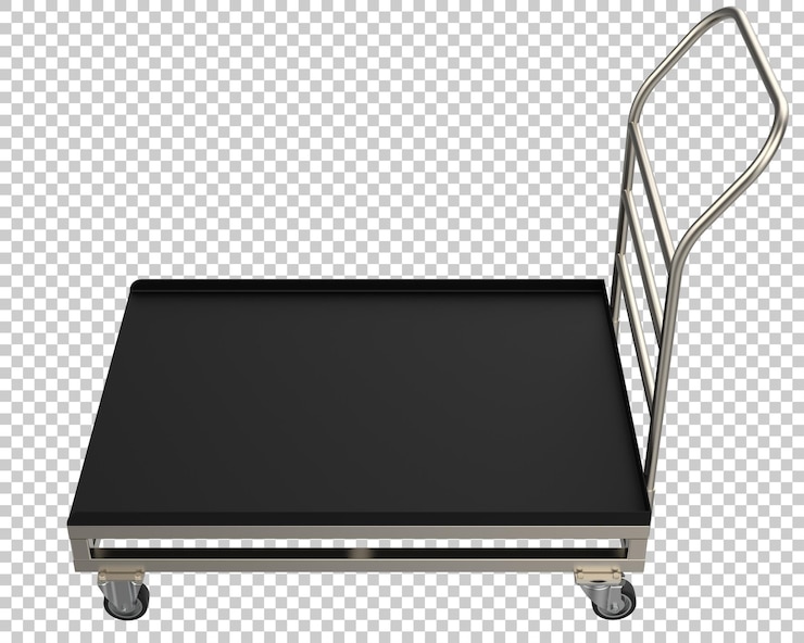 PSD warehouse cart isolated on transparent background 3d rendering illustration