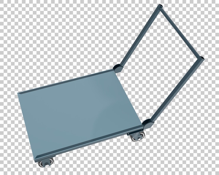 PSD warehouse cart on transparent background 3d rendering illustration