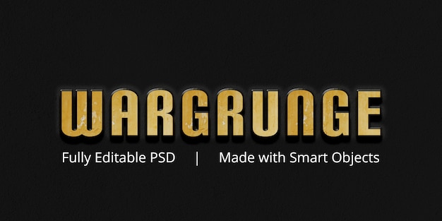 PSD wargrungeテキスト効果