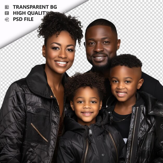 PSD warm black family ultra realistic style white background