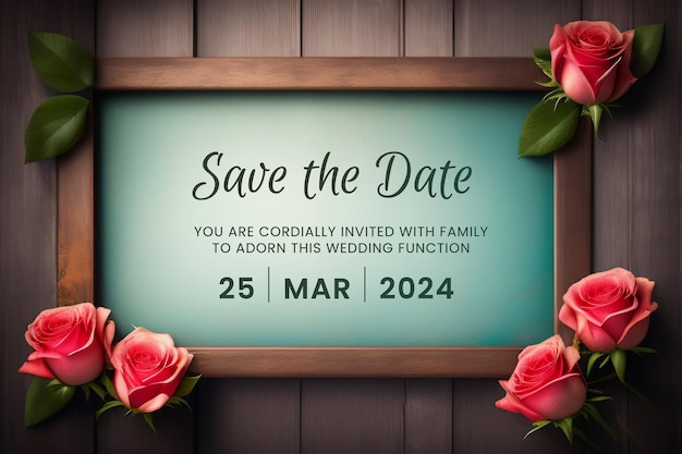 PSD warm golden daisy save the date cards for spring wedding invitation template