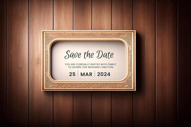 PSD warm golden daisy save the date cards for spring wedding invitation template