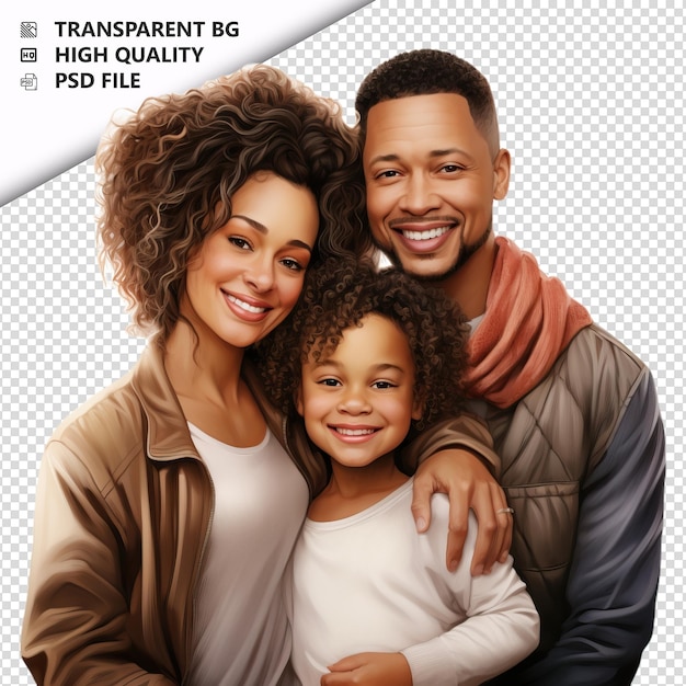 PSD warm latin family ultra realistic style white background