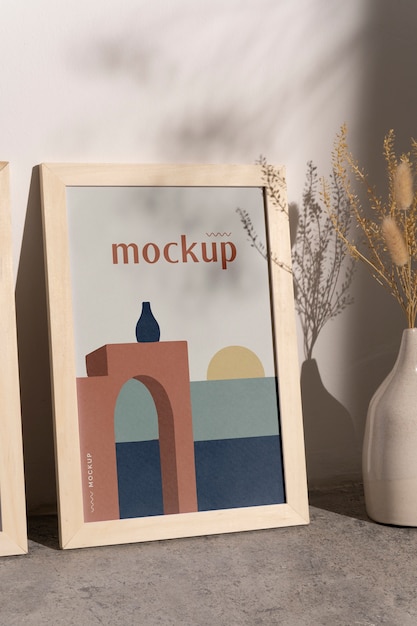 warm scene frame mockup design