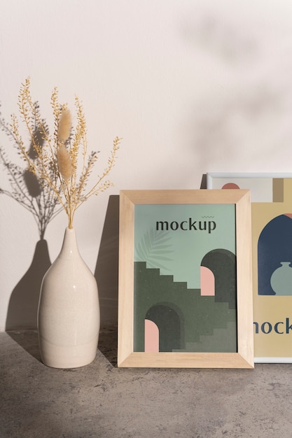 PSD design di mockup con cornice di scena calda