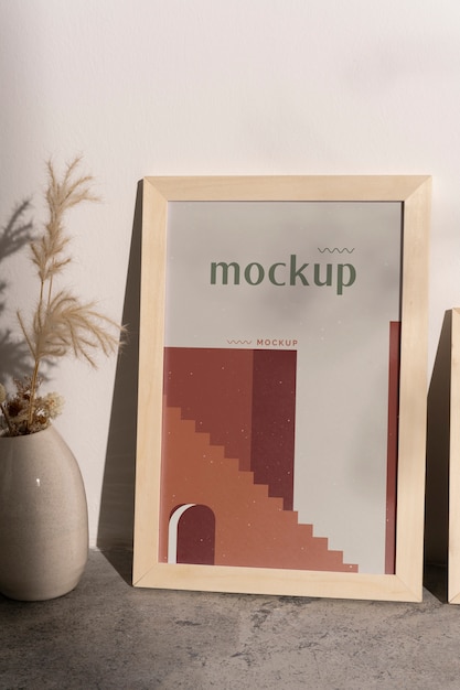 Design di mockup con cornice di scena calda