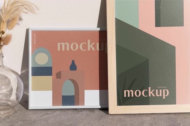 PSD design di mockup con cornice di scena calda